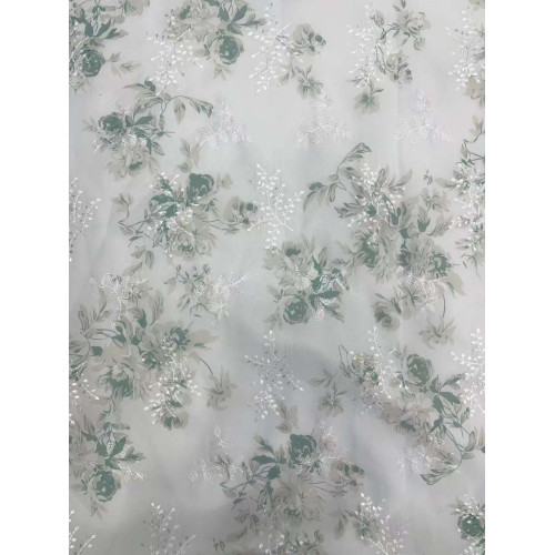 embroidery printed fabric