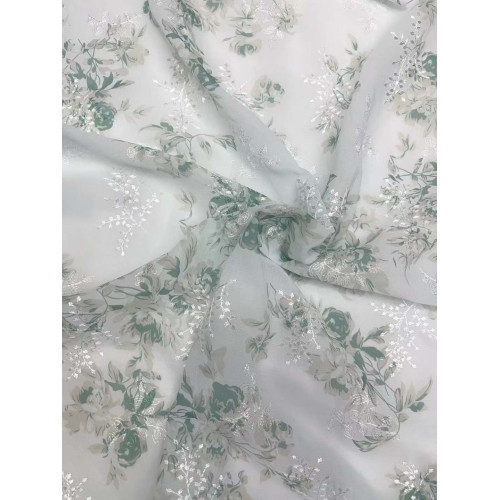 embroidery printed fabric
