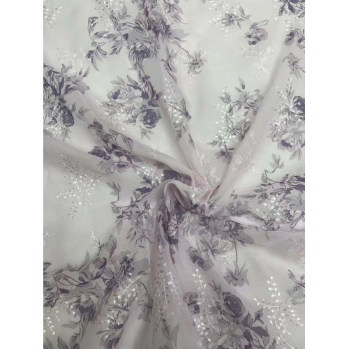 embroidery printed fabric