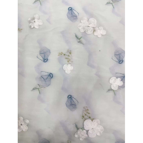 floral embroidered organza
