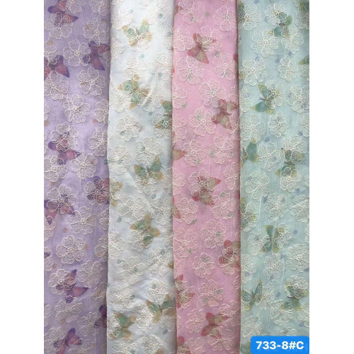 вышивка на печатной ткани