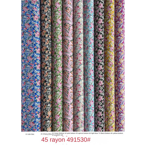 45Sレーヨンプリント生地-491530