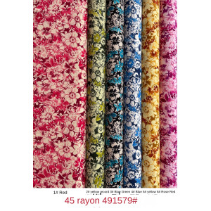 45Sレーヨンプリント生地-491579